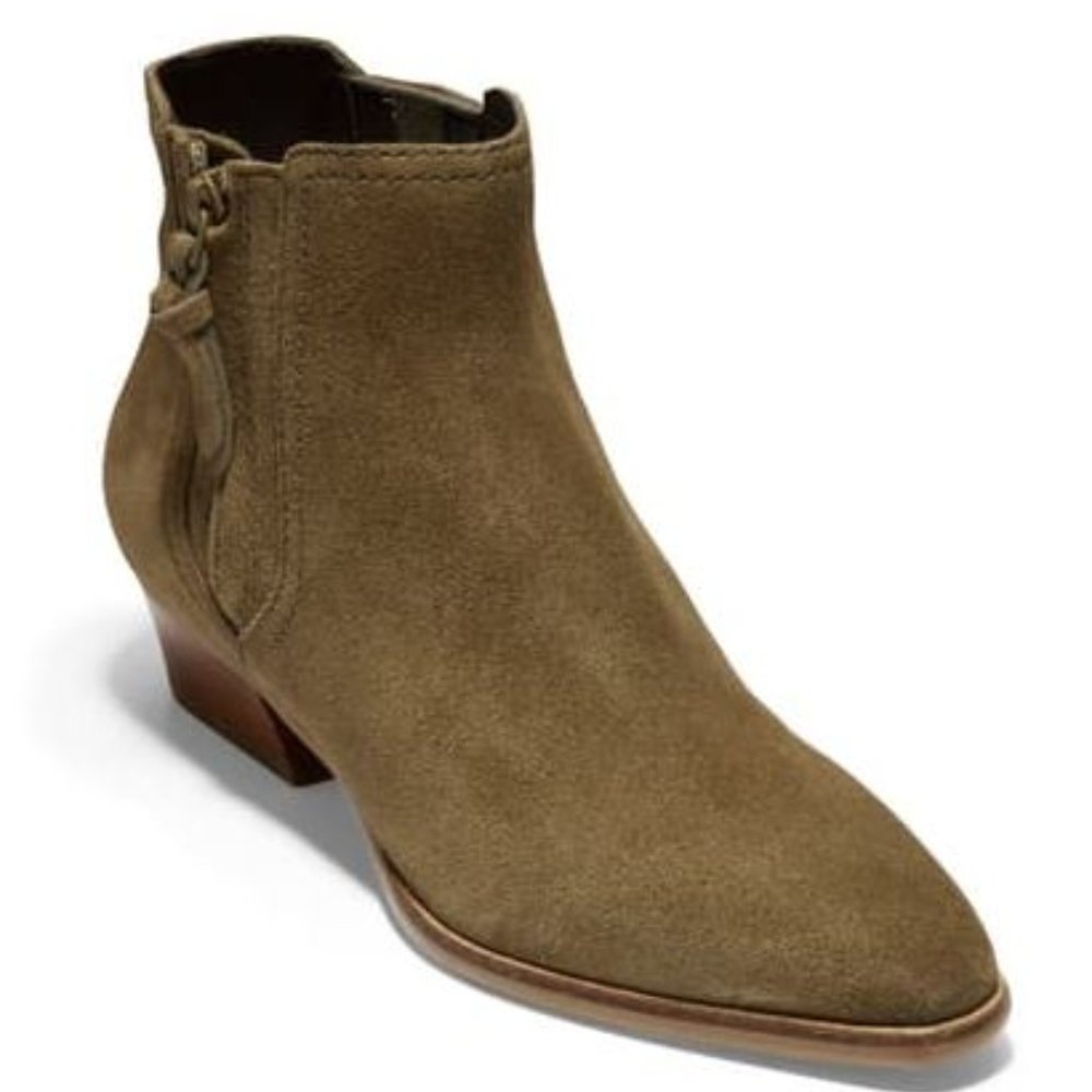 Cole Haan Green Suede Booties Size 7